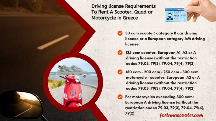 "Welk type rijbewijs heb ik nodig om een scooter of motor te besturen in Griekenland?"